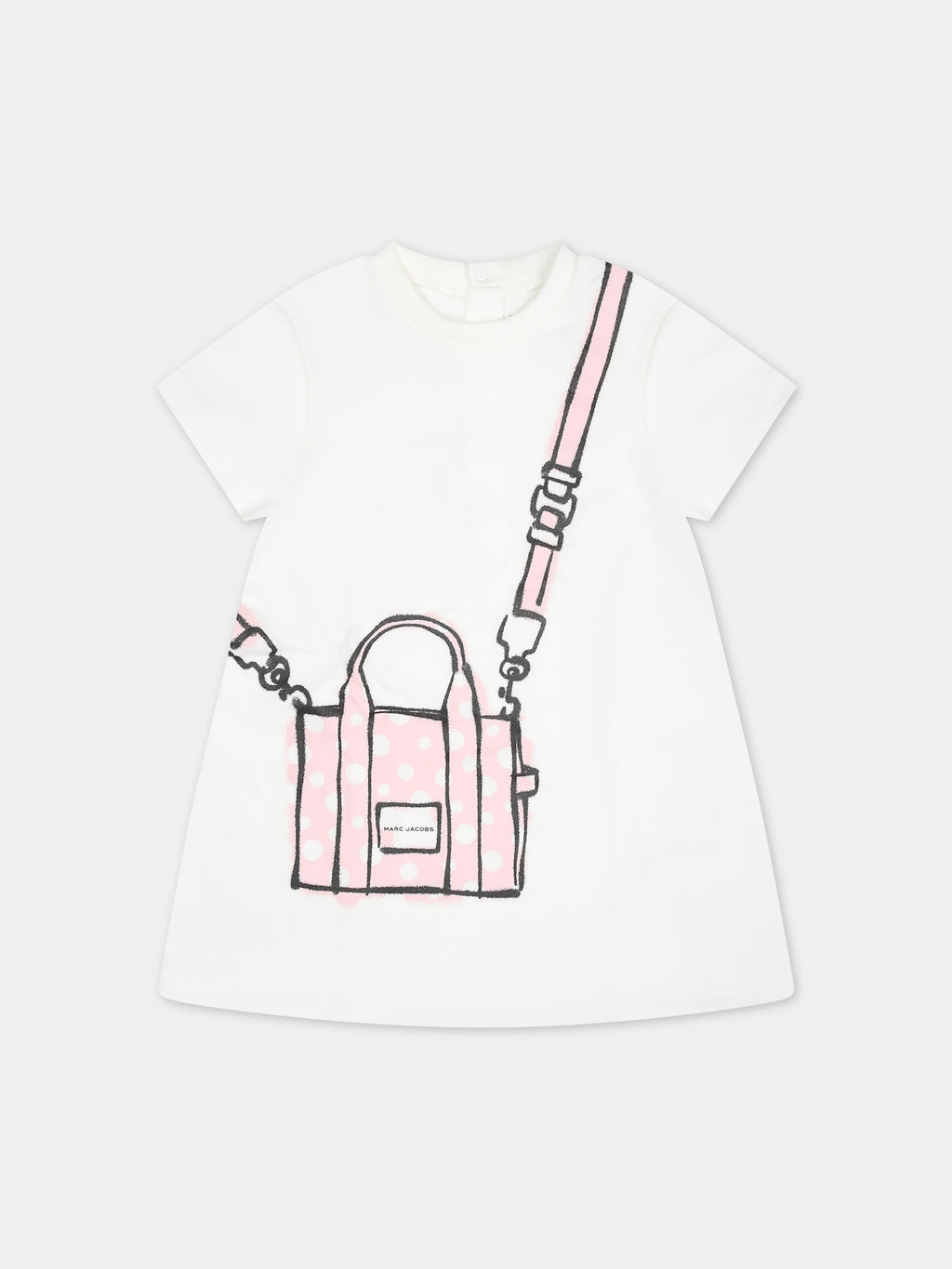 White dress for baby girl with iconic bag